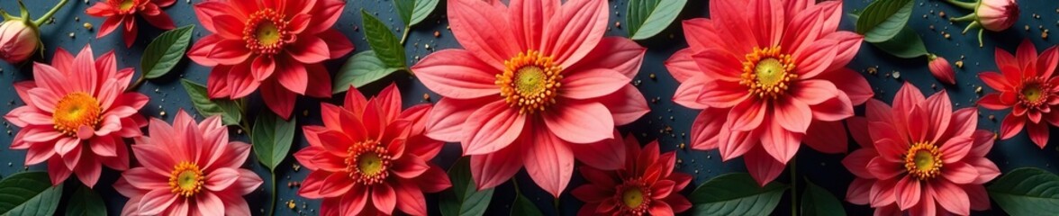 Red chrysanthemum bloom on a marble table top, red chrysanthemum, luxurious