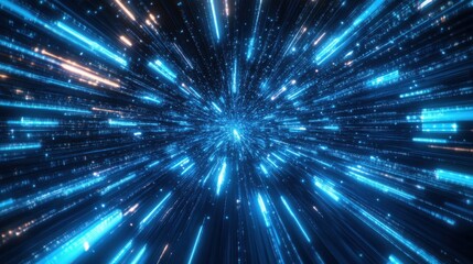 Fototapeta premium blue abstract technology vector background, speed connection network technology concept, futuristic cyberspace background