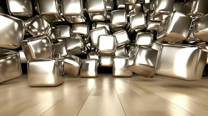 Metallic Cubes 3D Background