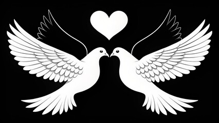 Fototapeta premium dove with heart