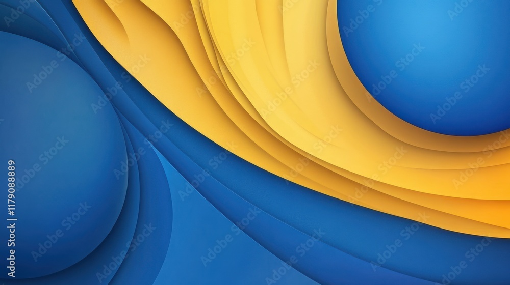 Poster yellow and blue gradient abstract background with minimalist blur effect