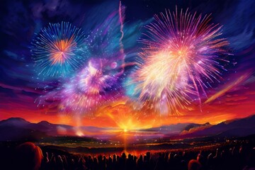 89 fireworks in the sky a spectacular display of fireworks desce