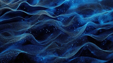 Wave particle technology background, blue curve business technology sense big data background material