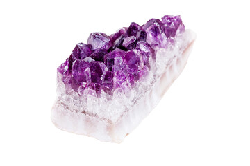 Amethyst mineral stone on a white background close up