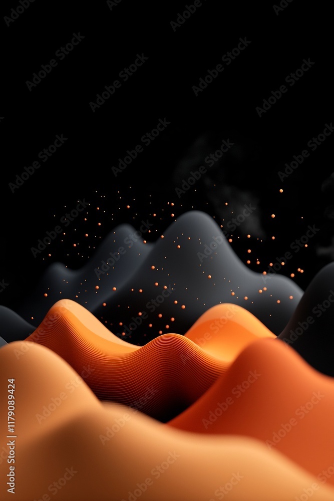 Poster captivating 3d rendered minimalist abstract landscape with pastel toned dots and wavy lines crafting