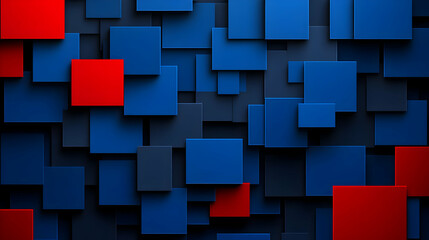 Abstract 3D Blue Red Square Background