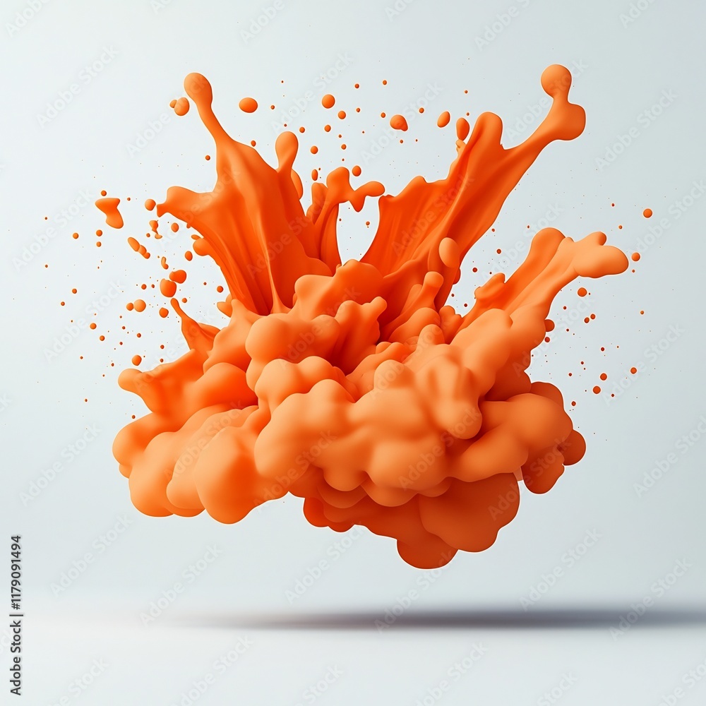 Poster frozen explosion of vibrant orange liquid forms captured with precision using high speed equipment a