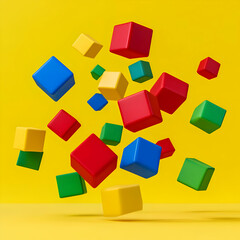 Obraz premium Colorful Cubes 3D Illustration