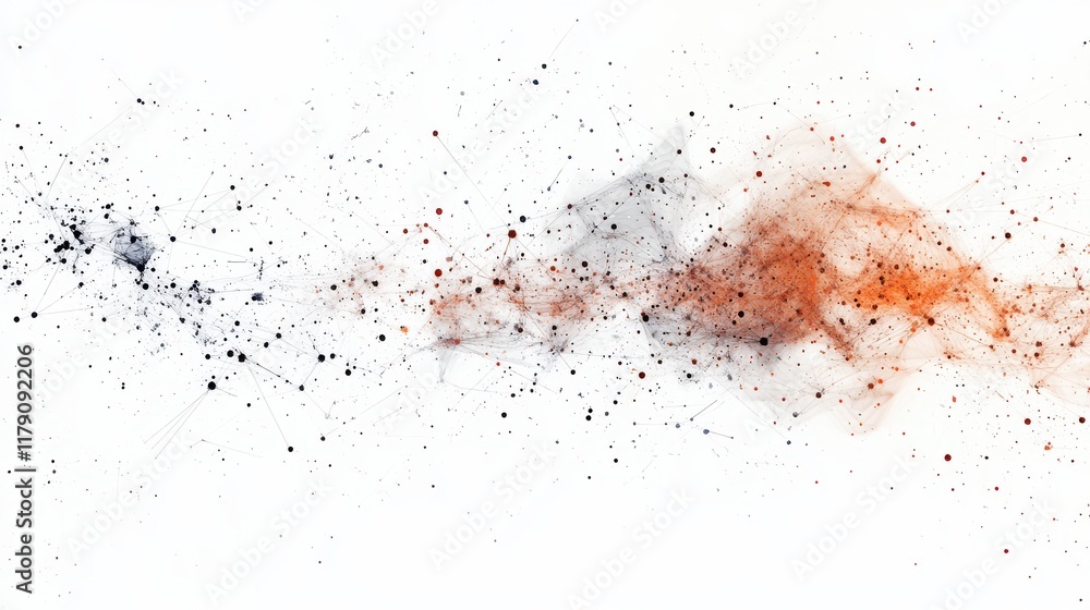 Poster minimalist abstract tech: global communication and data analysis on white background, cyber explorat