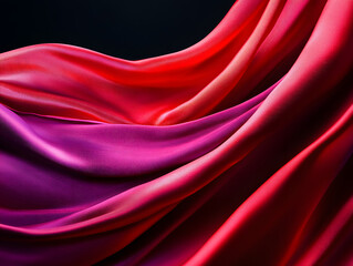 Luxurious Red Fabric on Black Background: A Bold and Elegant Design Element