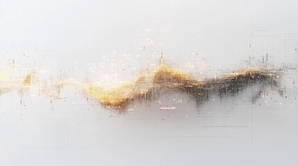 Minimalist Abstract Tech: Global Communication and Data Analysis on White Background, Cyber Exploration World