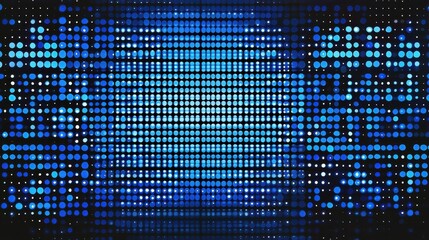 Futuristic blue abstract grid background with dots and squares