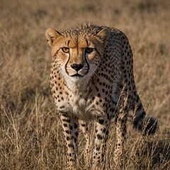 Naklejka premium Describe the physical adaptations of a cheetah for speed.