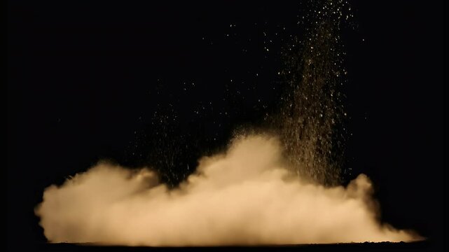 dusty ground-level explosion scattering dirt