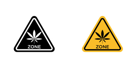 Cannabis zone traffic signs vector graphic pack