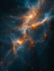 Obraz premium Cosmic Nebula with glowing gas and stars.