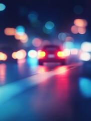 Abstract blurred background with flasher in the dark. Special signals of emergency services. Accident concept. Copyspace for text or inscription