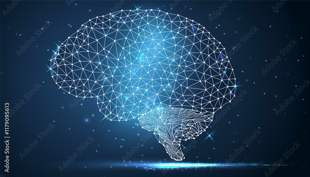 Wall mural abstract vector brain: the intersection of wisdom and design