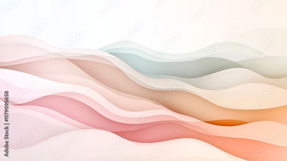Poster soft and delicate pastel gradient backdrop featuring a flowing color palette from pink to beige with