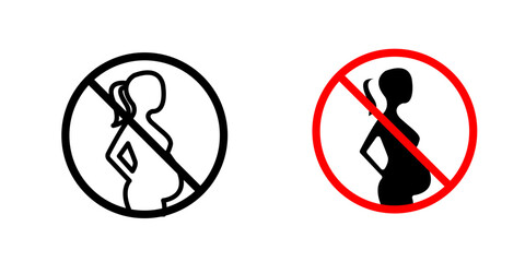 Forbidden pregnant icons vector graphic pack