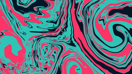 Vector abstract liquid background with swirls. Colorful fluid banner. Wavy illustration