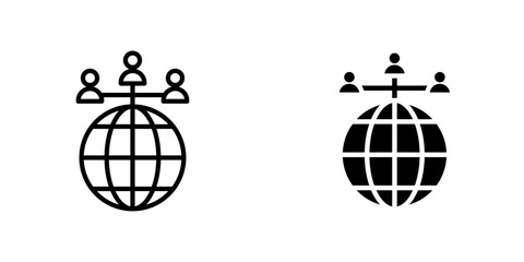 Global leadership icons vector graphic pack