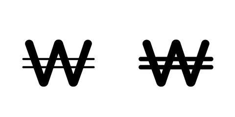 Korean won icons vector graphic pack