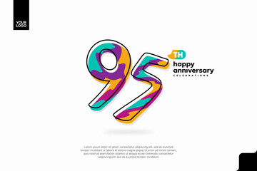 Number 95 logo icon design, 95th birthday logo number, anniversary 95