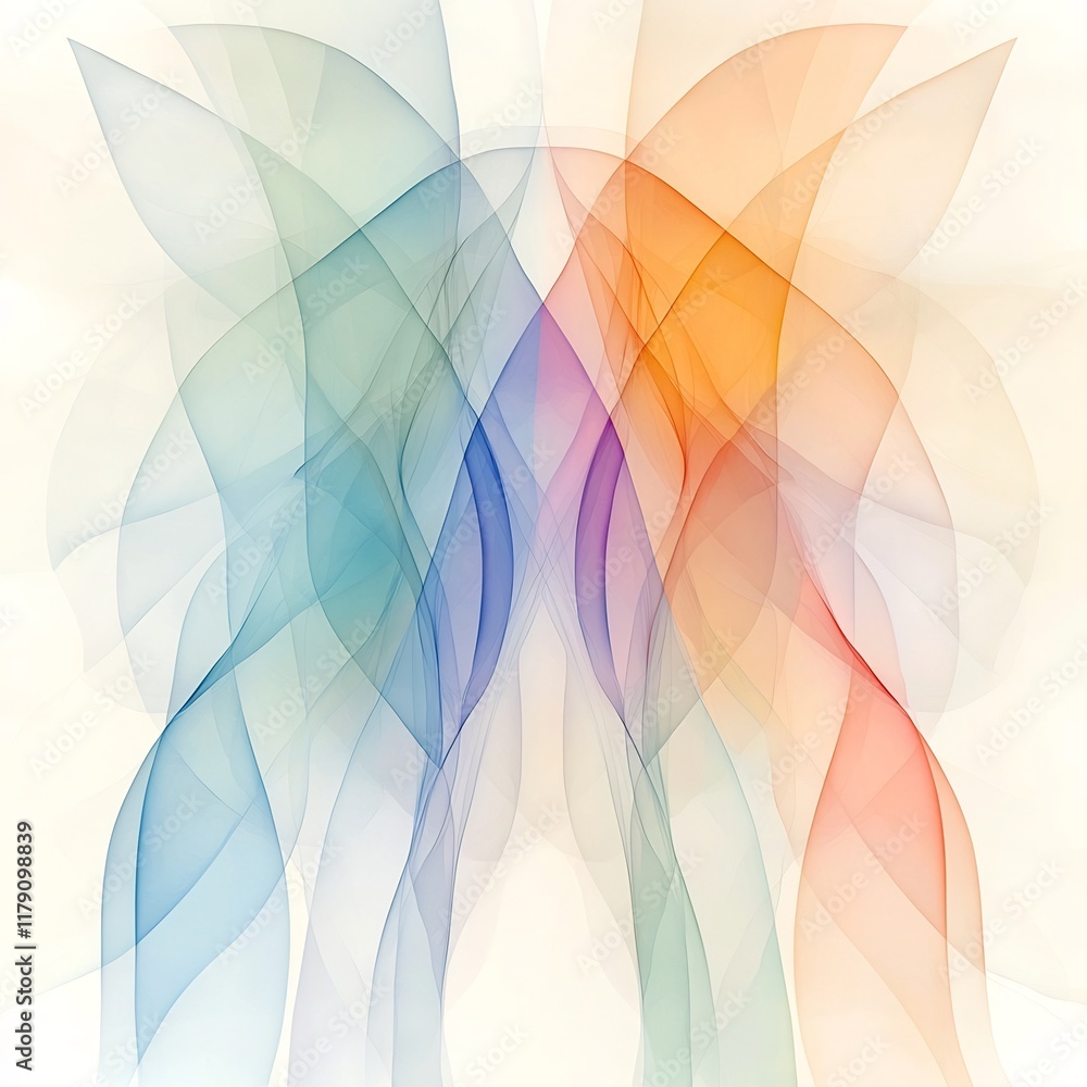 Poster elegant abstract wallpaper with interlacing curving lines in a tranquil color range flowing ethereal