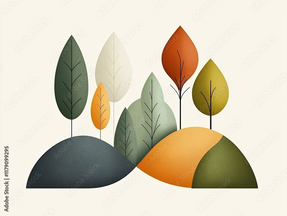Poster a tranquil and visually striking abstract composition featuring flowing curvaceous lines and a sooth
