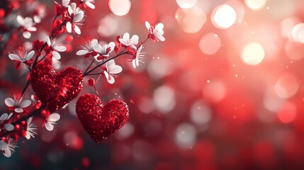 Red Valentine's Theme with Flowers and Gifts