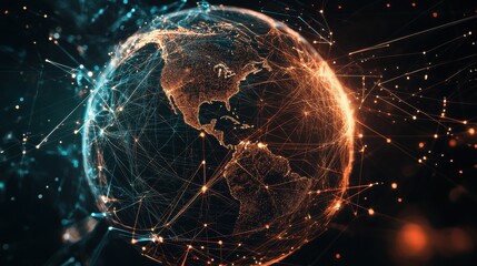 Global Business Connections. Corporate networking. Concept of networking in a corporation. AI generative