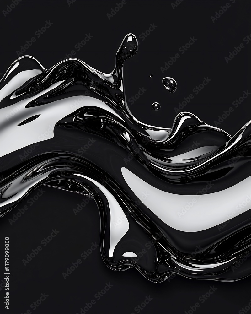 Aufkleber captivating abstract background design with swirling iridescent monochromatic wavy shapes in a lumin