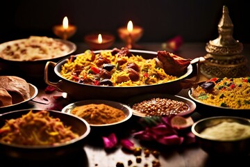 eid al fitr food a close up shot of traditional muslim dishes du