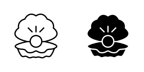 Pearl in the open shell icons vector graphic pack