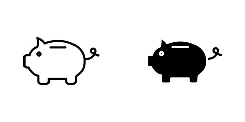 Piggy bank icons vector graphic pack