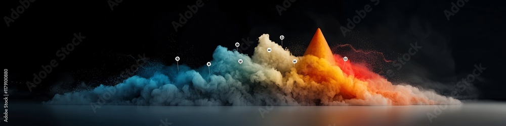 Aufkleber vibrant and dynamic digital depicting the motion and energy of electromagnetic waves and particles i
