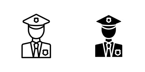 Police icons vector graphic pack