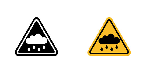 Rain warning signs vector graphic pack