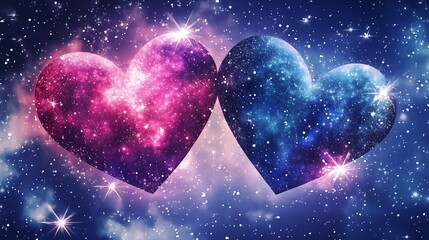 Two heart-shaped universes collided in space