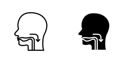 Swallowing reflex icons vector graphic pack