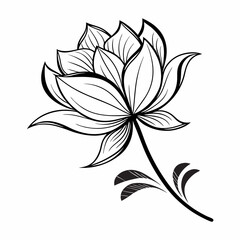 Lotus flower line art simple design symmetrical