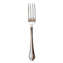 Elegant Silver Fork for Table Setting on Transparent Background
