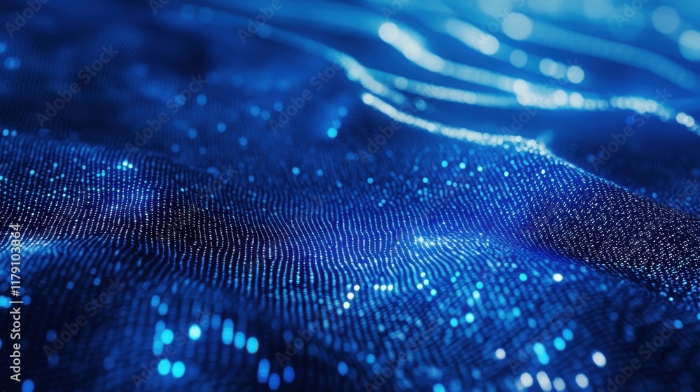 Poster blue digital binary data on computer screen background