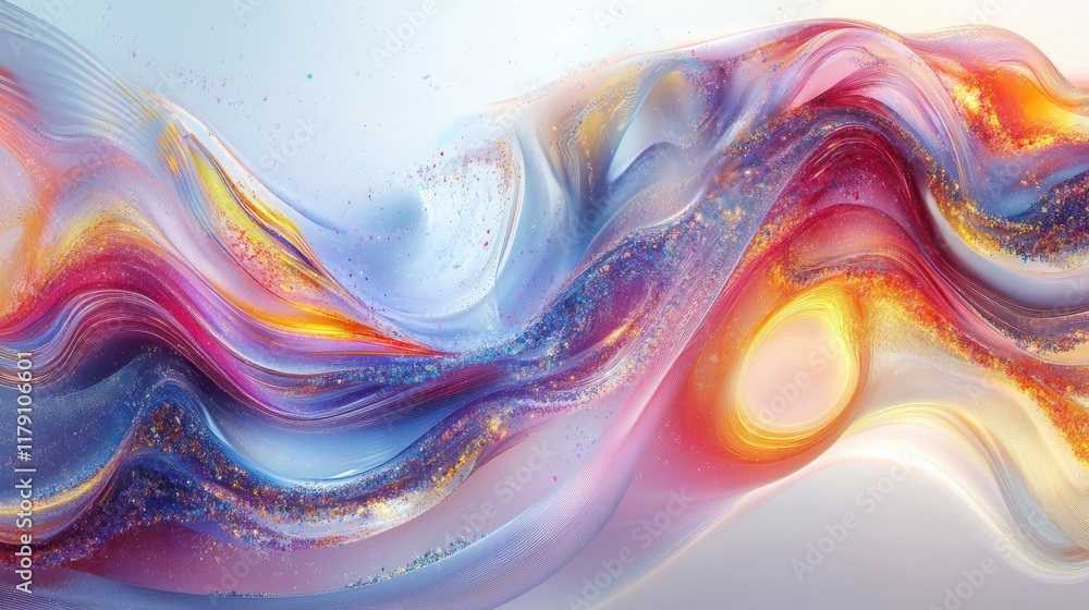 Poster abstract digital wave flowing through big data