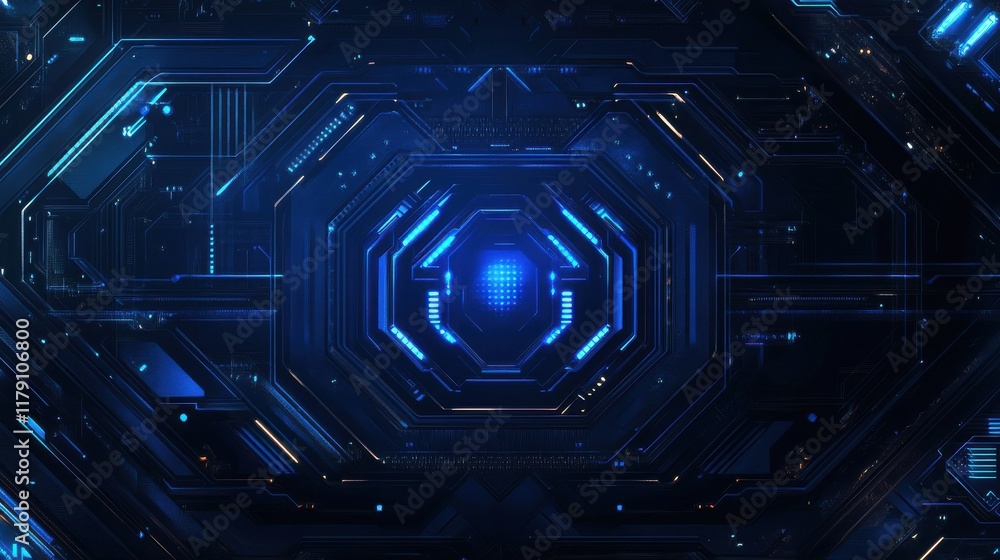 Poster blue technology dynamic abstract lines main visual kv background design