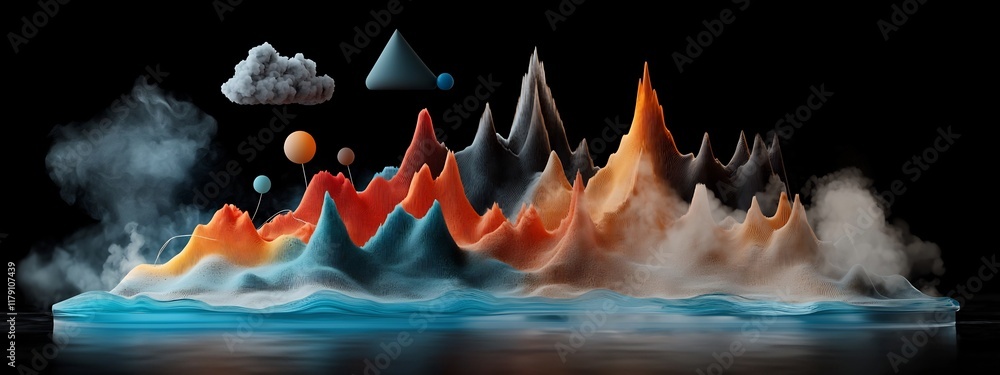 Aufkleber a visually striking 3d rendered visualization depicting the frequency distribution of species extinc