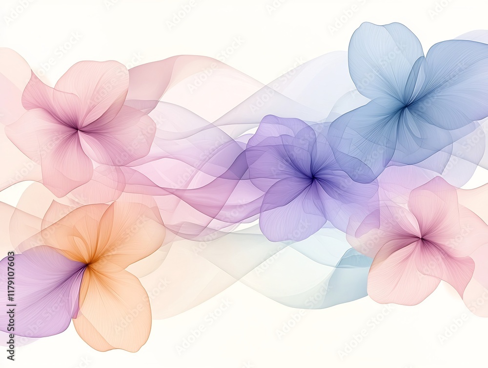 Poster elegant abstract wallpaper displaying interlacing curving lines in a tranquil color range delicate f