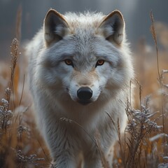 Obraz premium Winter forest with powerful wolf high resolution hd picture