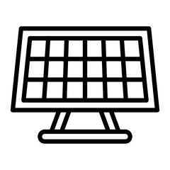 Solar Pannel Vector Line Icon Design